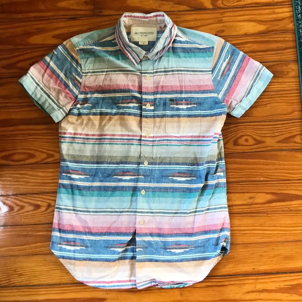 Obey Southwestern Aztec Button up